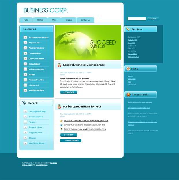 globe web design theme - Business Corp.